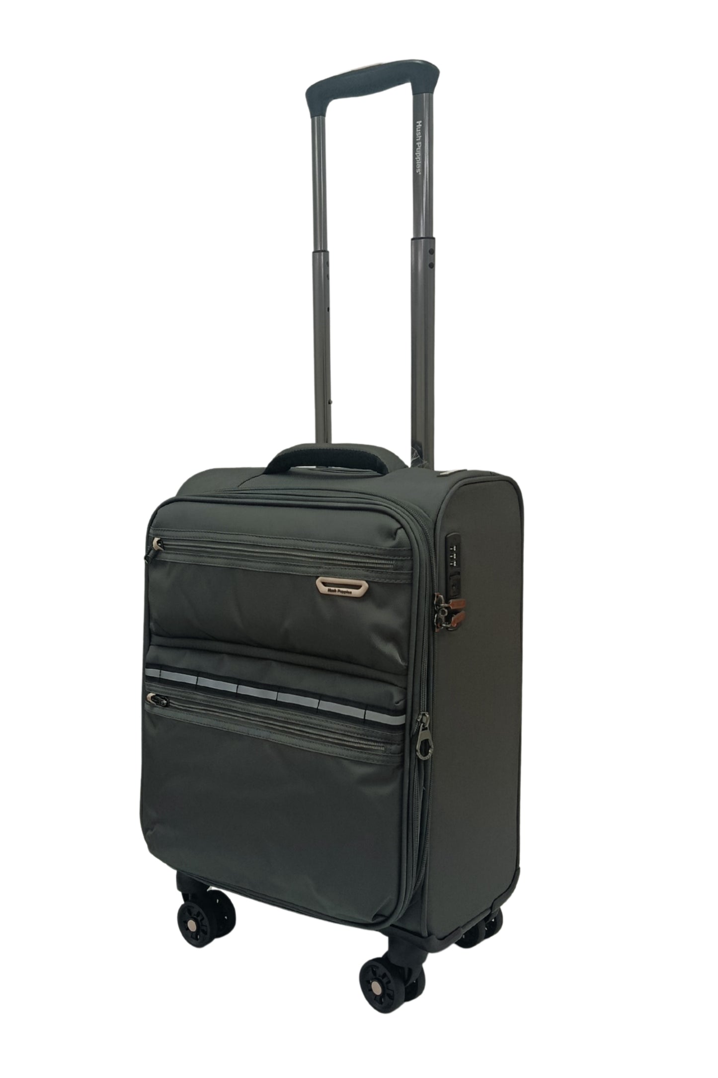 Hush Puppies 69-3149 Montreal Pop lightweight grey cabin size carry-on luggage suitcase 