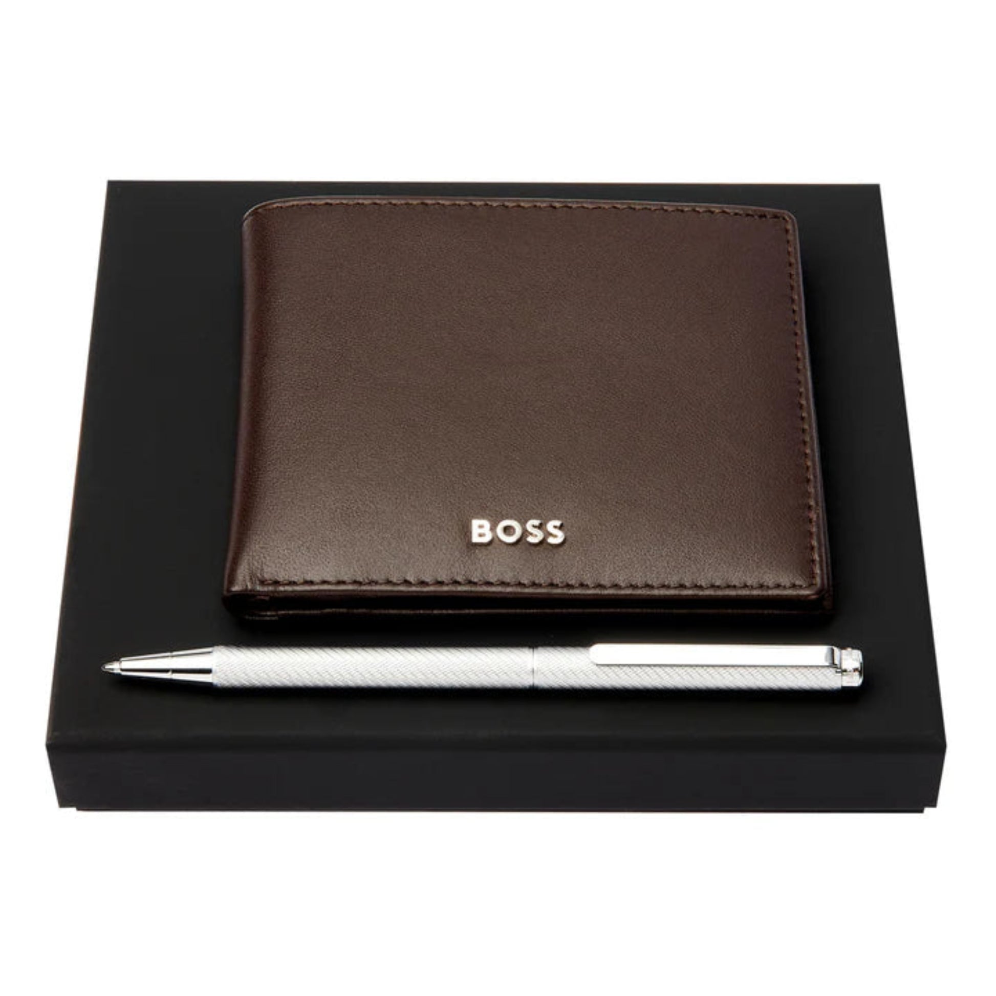 HUGO BOSS Gift Set (Ballpoint Pen & Wallet) Brown HPBW403Y