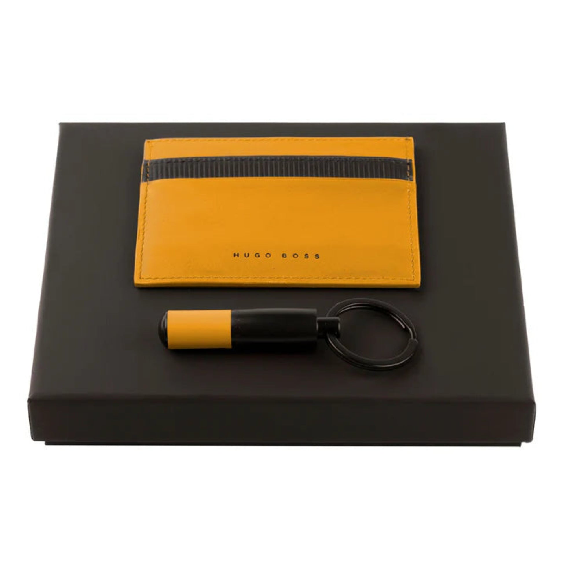 HUGO BOSS Keyring & Card Holder Gift Set Yellow HPCK215S