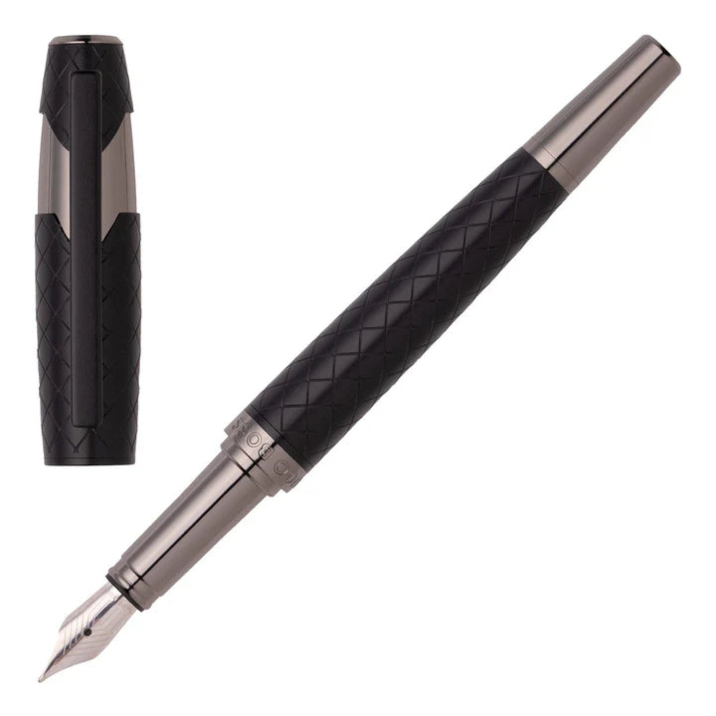 HUGO BOSS Chevron Fountain Pen Black HSS2522A