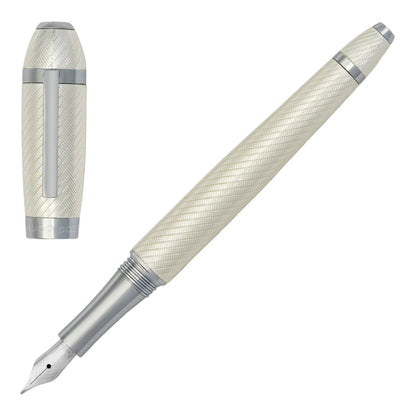 HUGO BOSS Arc Futurist Fountain Pen Silver HSW4452C